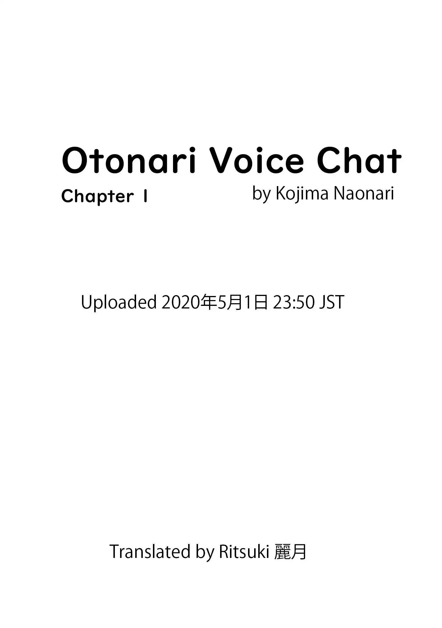 Otonari Voice Chat Chapter 1 1